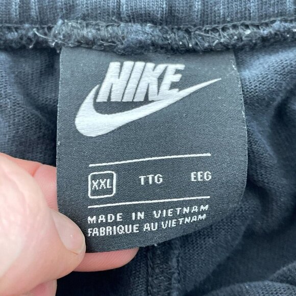 Nike Black Mens XXL Jogger Pants 100% Cotton Elastic Waistband 3633 - Picture 3 of 12